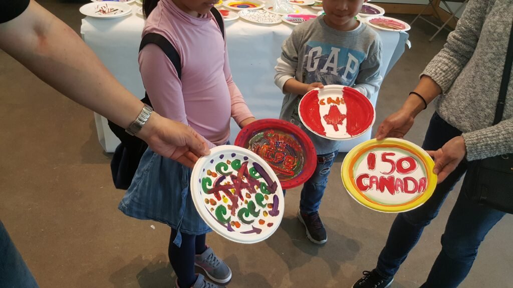 A family showing their plate creations together